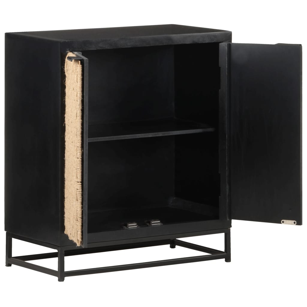 Skänk Svart 60x35x70 cm massivt mangoträ