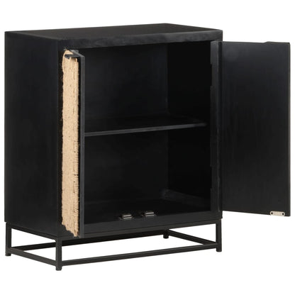 Skänk Svart 60x35x70 cm massivt mangoträ