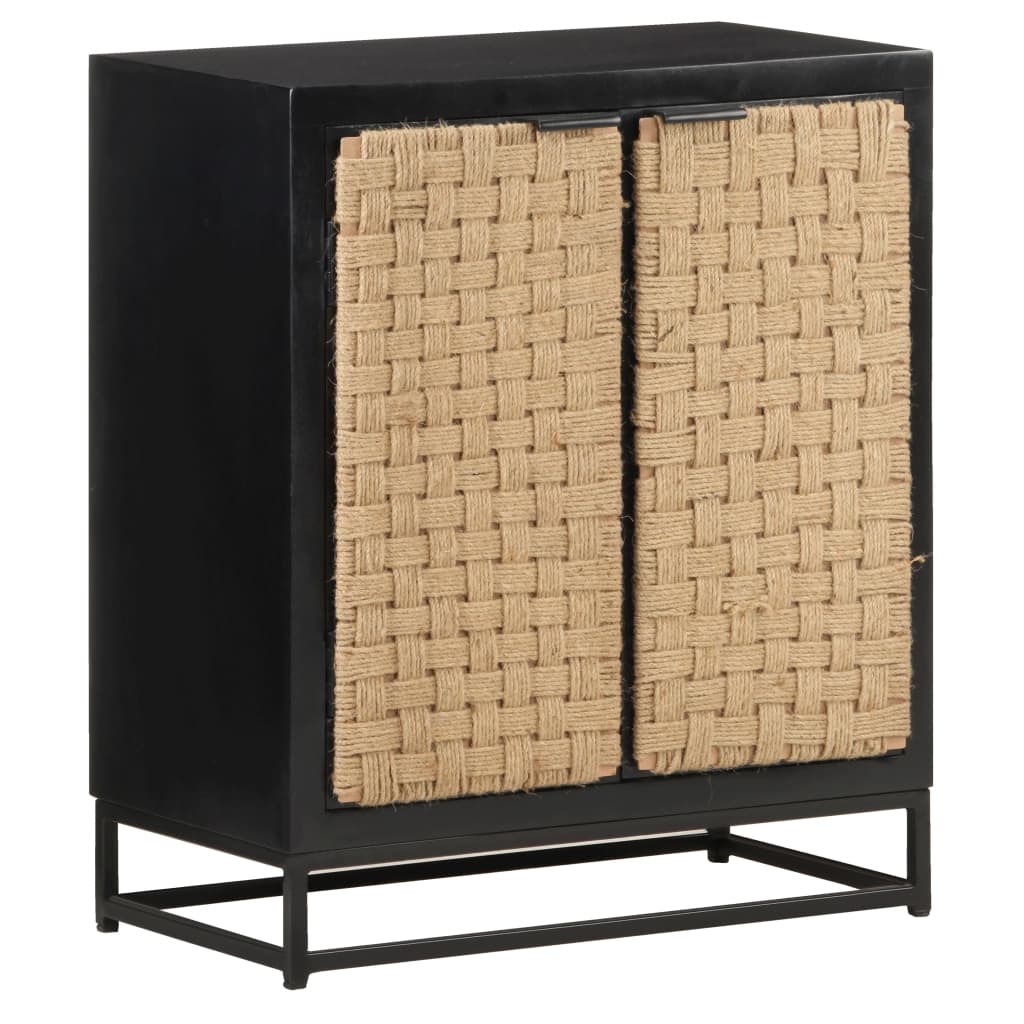 Skänk Svart 60x35x70 cm massivt mangoträ