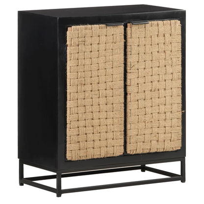 Skänk Svart 60x35x70 cm massivt mangoträ