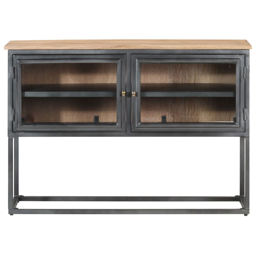Skänk Grå 100x30x70 cm massivt akaciaträ