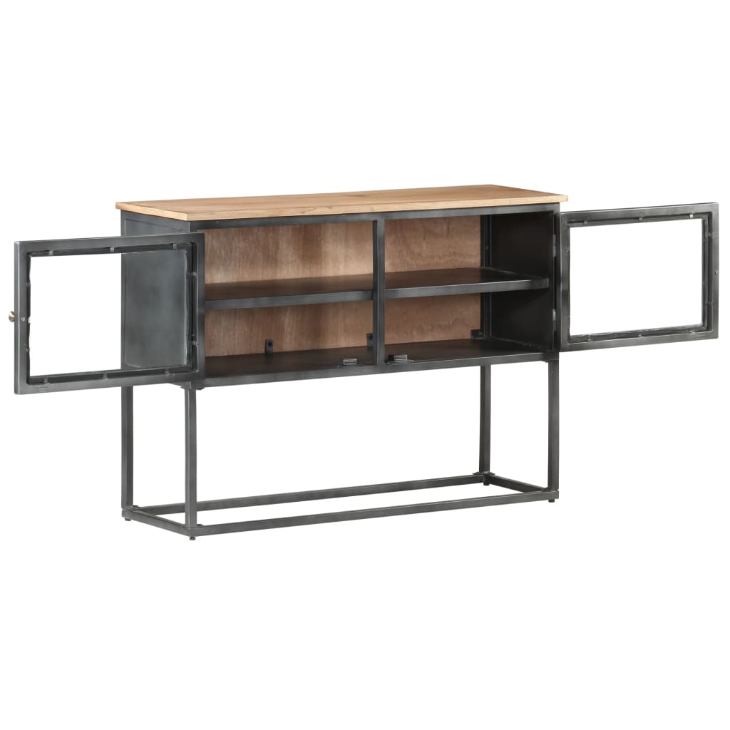 Skänk Grå 100x30x70 cm massivt akaciaträ