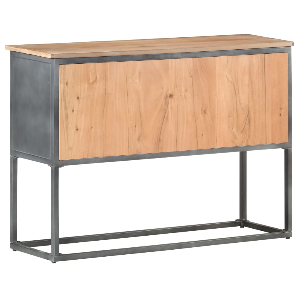 Skänk Grå 100x30x70 cm massivt akaciaträ