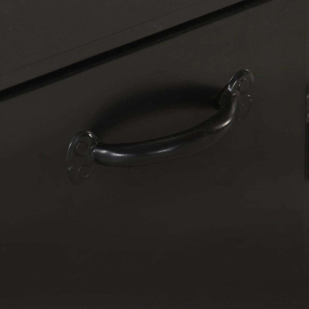 Skänk Svart 140x38x76 cm grovt mangoträ