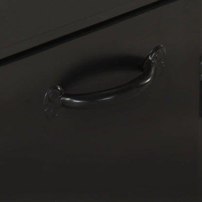 Skänk Svart 140x38x76 cm grovt mangoträ