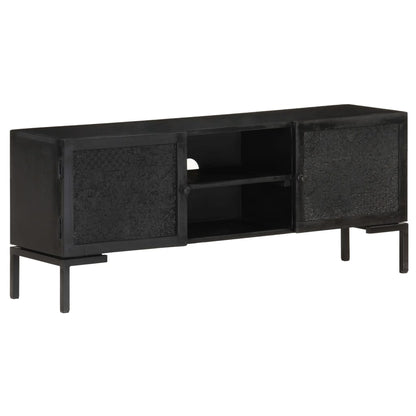 TV-Möbel Svart TV-Bänk 115x30x46 cm massivt grovt mangoträ