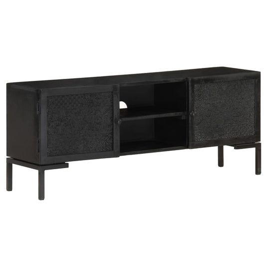 TV-Möbel Svart TV-Bänk 115x30x46 cm massivt grovt mangoträ