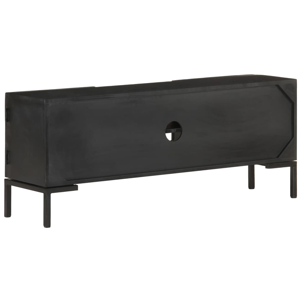 TV-Möbel Svart TV-Bänk 115x30x46 cm massivt grovt mangoträ