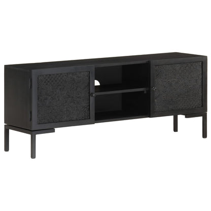 TV-Möbel Svart TV-Bänk 115x30x46 cm massivt grovt mangoträ