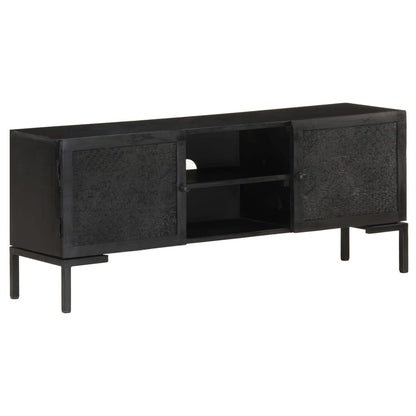 TV-Möbel Svart TV-Bänk 115x30x46 cm massivt grovt mangoträ