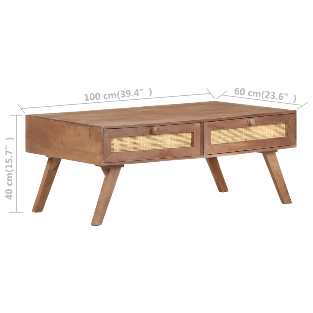 Soffbord Trä 100x60x40 cm massivt mangoträ