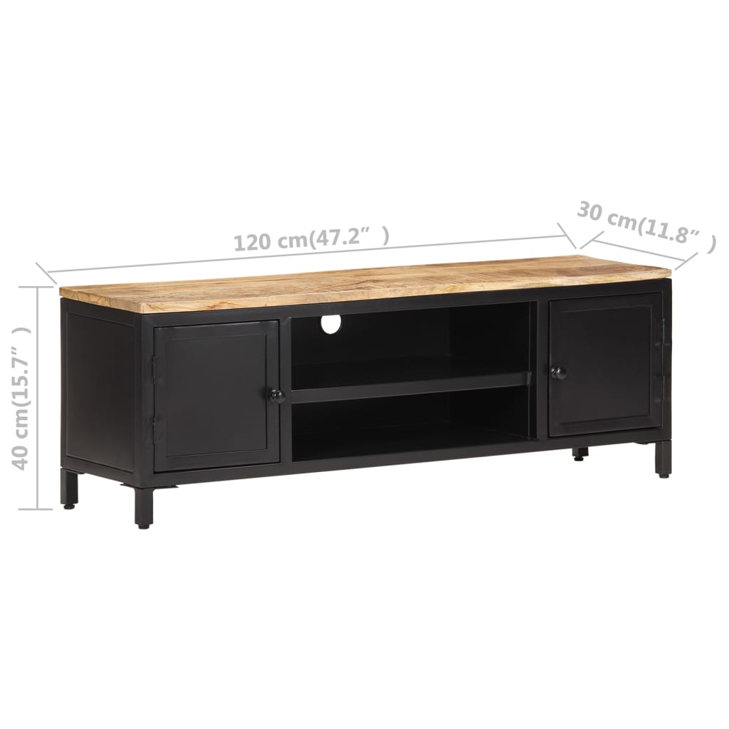 TV-Möbel Trä TV-Bänk 120x30x40 cm massivt grovt mangoträ