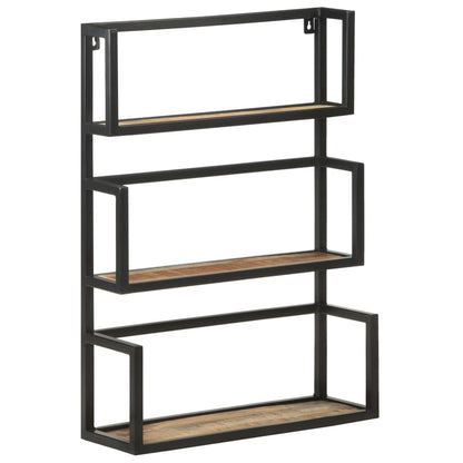 Vägghylla Trä 60x20x85 cm grovt mangoträ