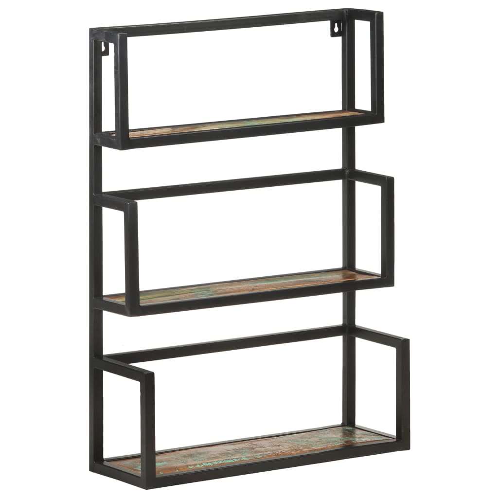 Vägghylla Trä 60x20x85 cm massivt återvunnet trä