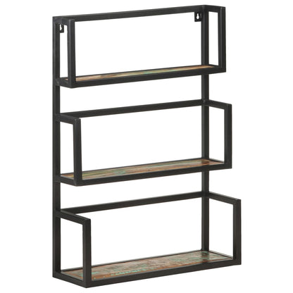 Vägghylla Trä 60x20x85 cm massivt återvunnet trä