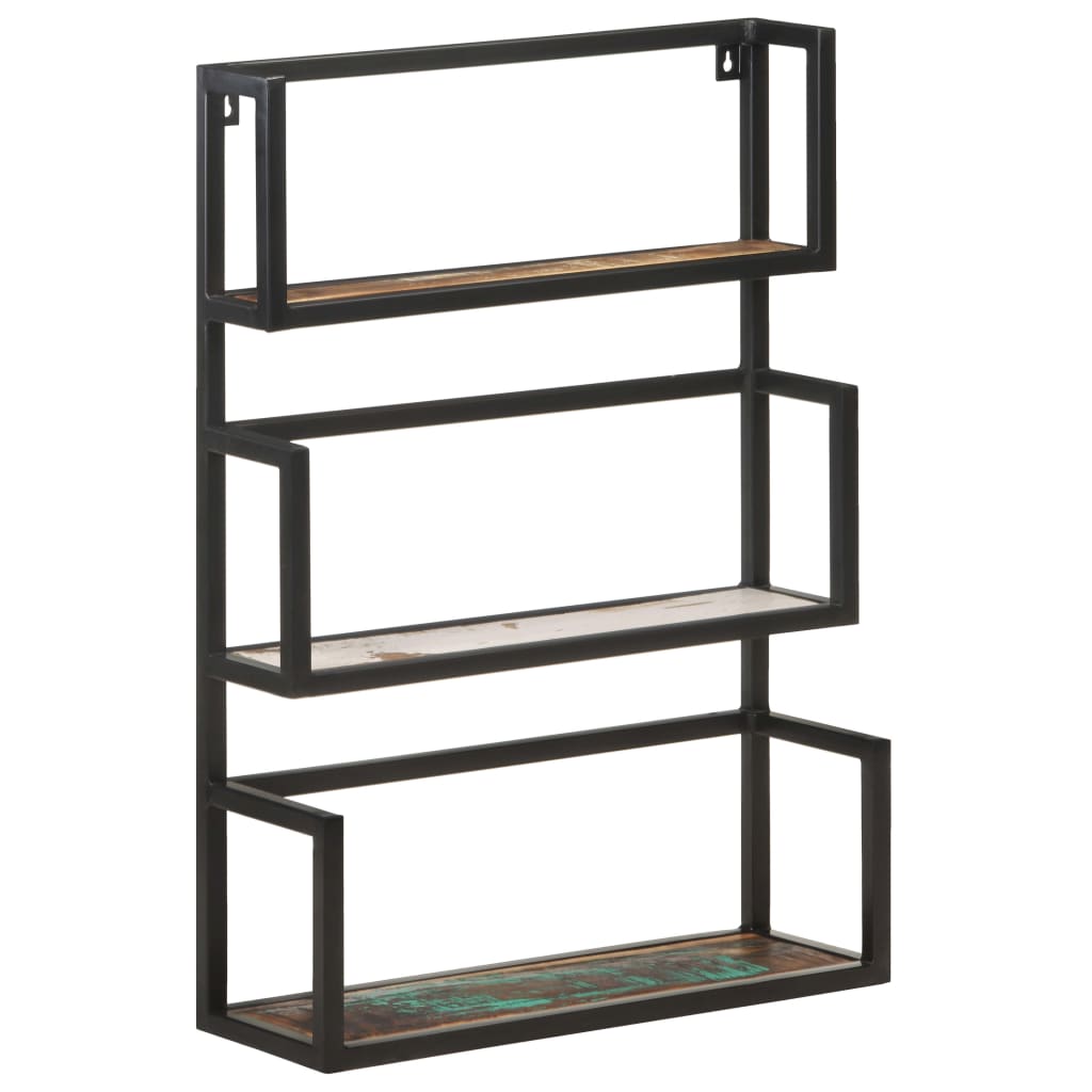 Vägghylla Trä 60x20x85 cm massivt återvunnet trä