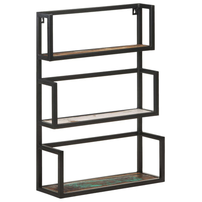 Vägghylla Trä 60x20x85 cm massivt återvunnet trä