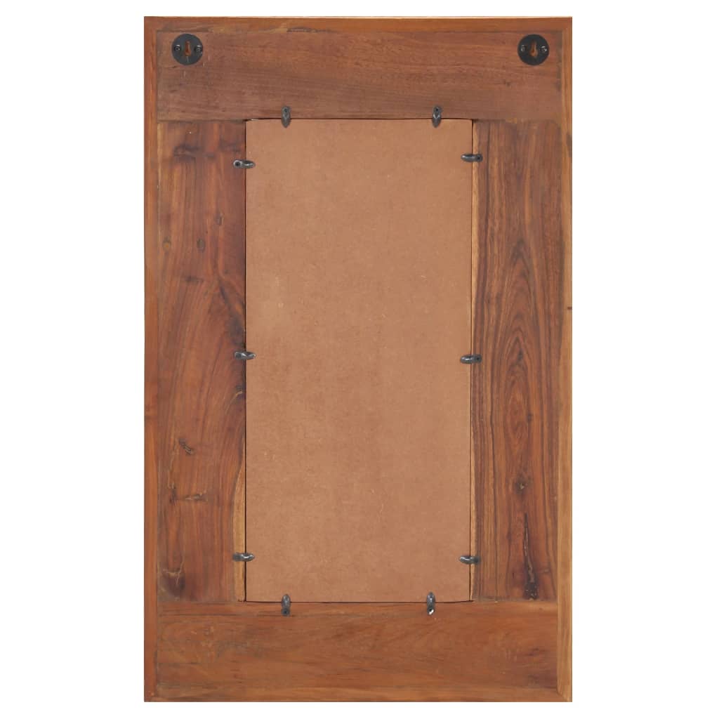 Väggspegel med buddha-utsmyckningar 50x80 cm massivt återvunnet trä