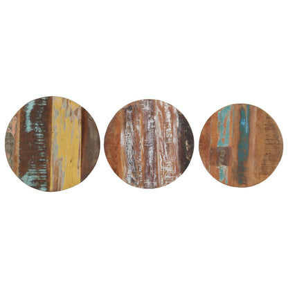 Sidobord Trä 3 st massivt återvunnet trä