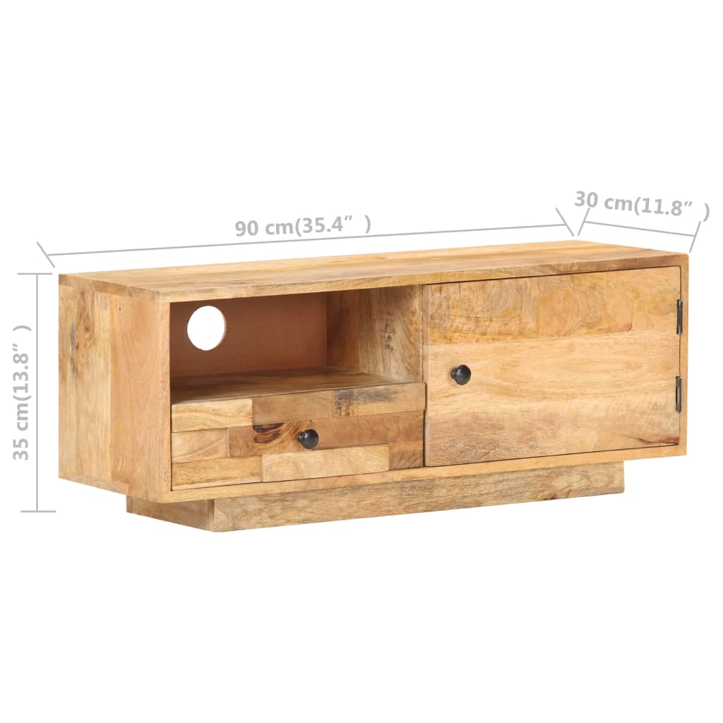 TV-Möbel Trä TV-Bänk 90x30x35 cm massivt mangoträ