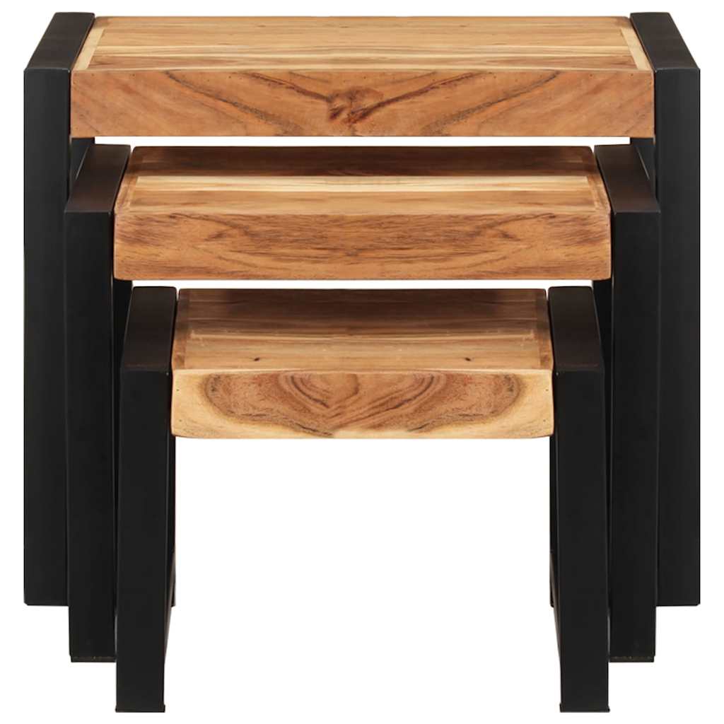 Soffbord Trä 3 st massivt trä