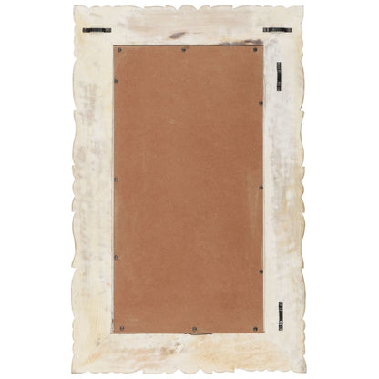 Väggspegel Vit 80x50 cm massivt mangoträ