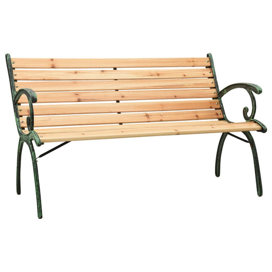 Trädgårdsbänk Metall 123 cm gjutjärn och massivt granträ