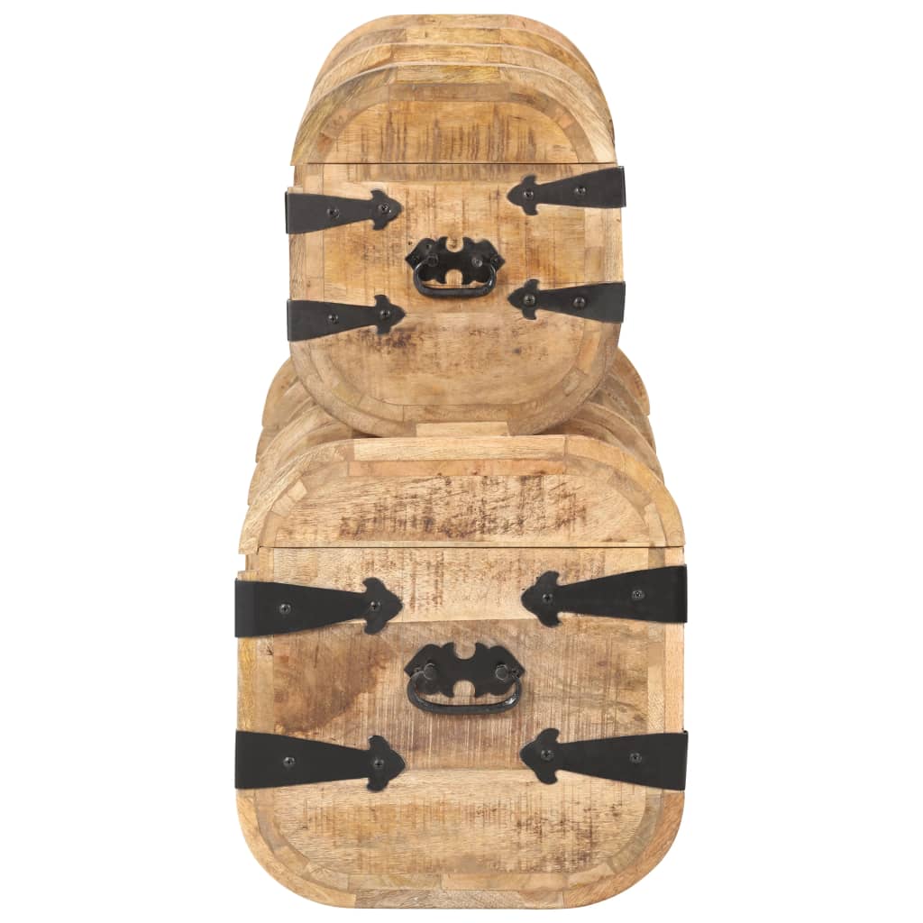 Förvaringskista 2 st massivt mangoträ