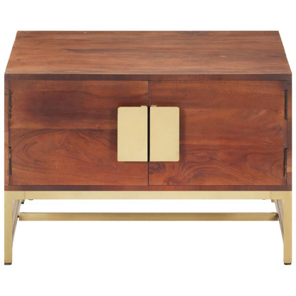 Soffbord Brun Honungsbrun 67x67x45 cm massivt akaciaträ