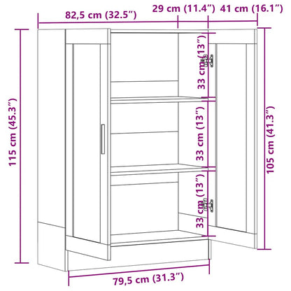 Vitrinskåp Betonggrå 82,5x30,5x115 cm