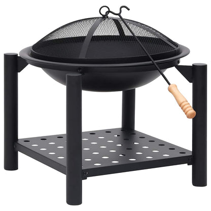 Eldstad med eldgaffel 54x54x55 cm stål