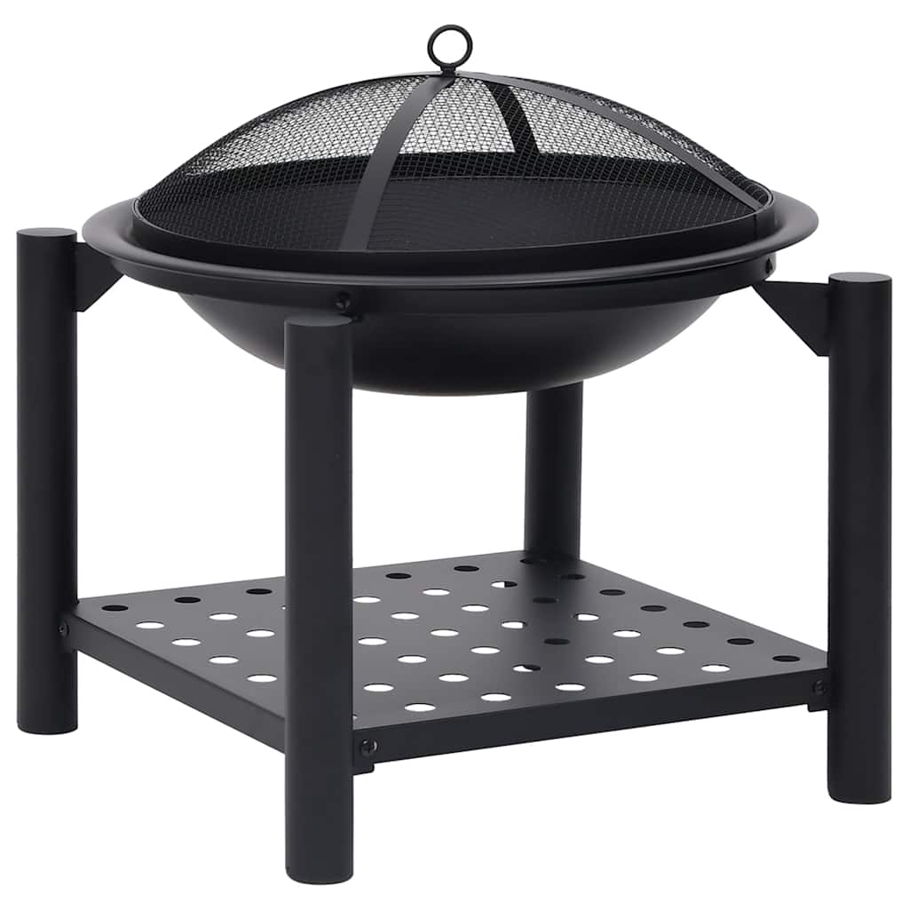 Eldstad med eldgaffel 54x54x55 cm stål