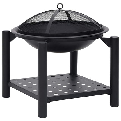 Eldstad med eldgaffel 54x54x55 cm stål