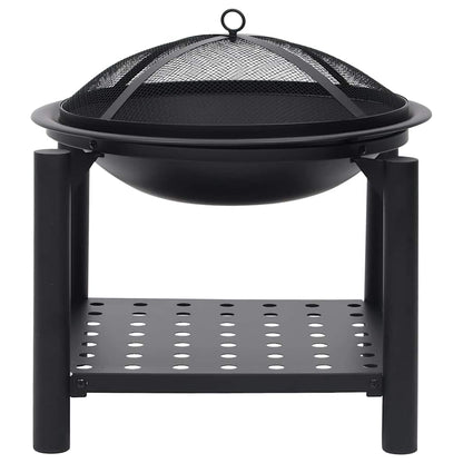 Eldstad med eldgaffel 54x54x55 cm stål