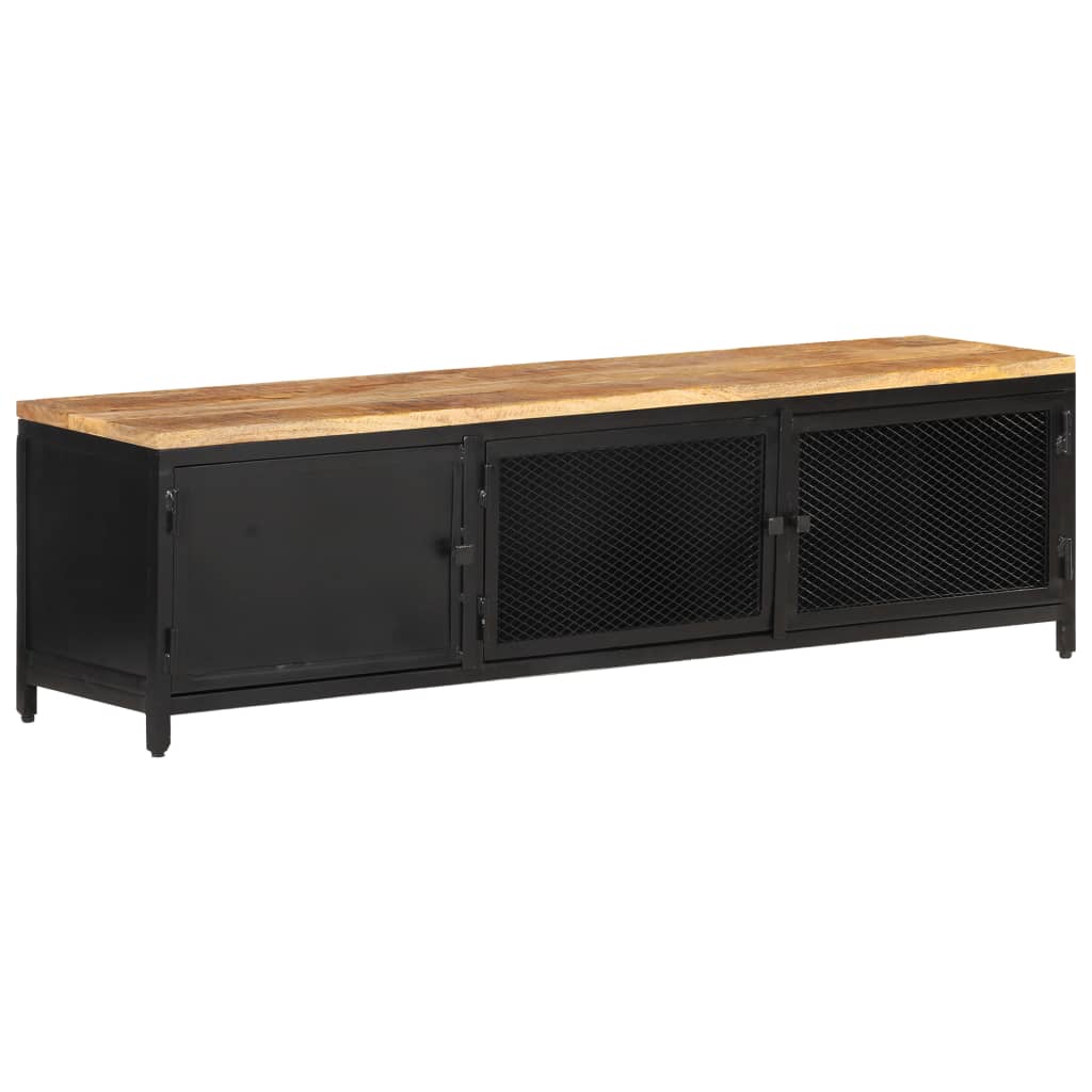TV-Möbel Trä TV-Bänk 130x30x37 cm massivt grovt mangoträ