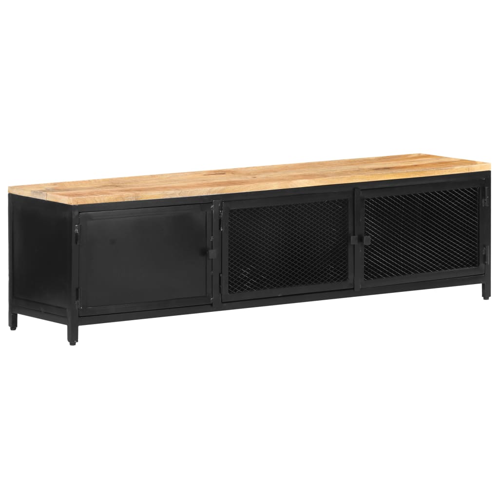 TV-Möbel Trä TV-Bänk 130x30x37 cm massivt grovt mangoträ