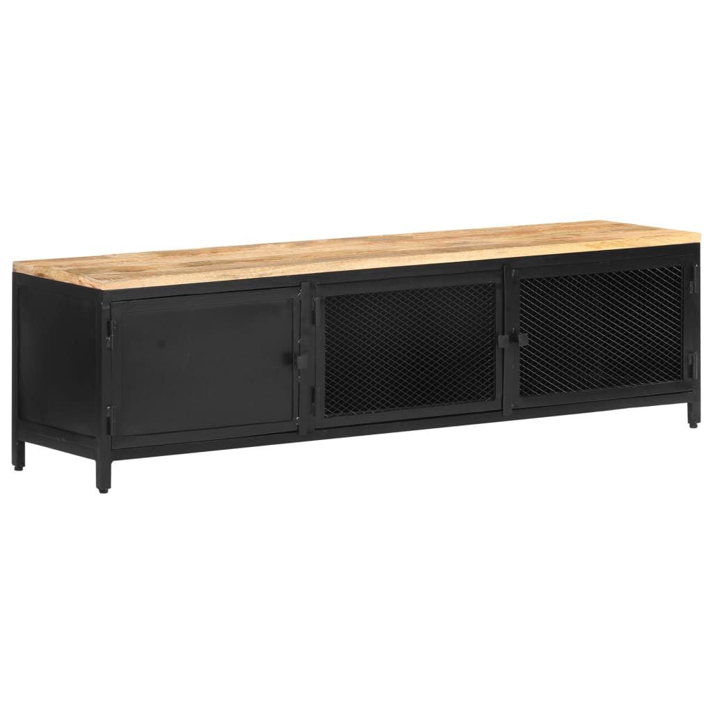 TV-Möbel Trä TV-Bänk 130x30x37 cm massivt grovt mangoträ