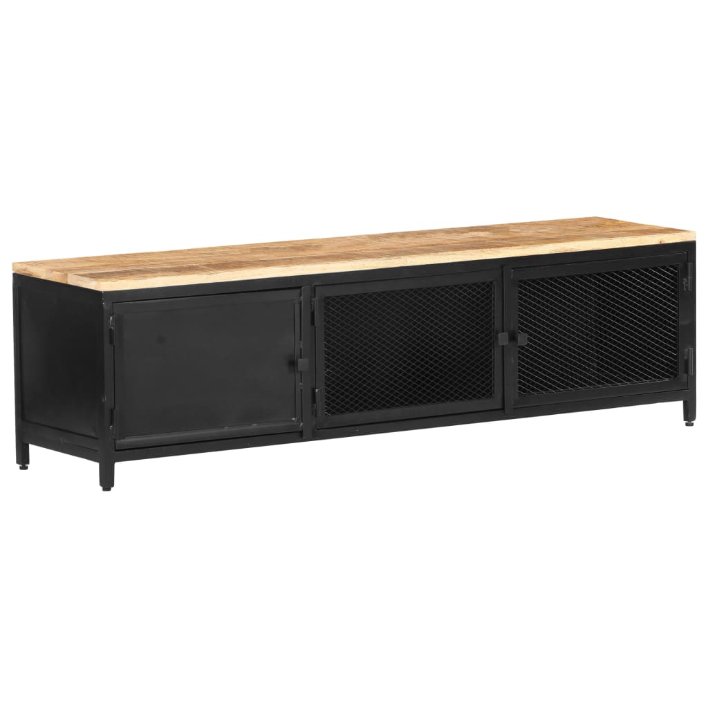 TV-Möbel Trä TV-Bänk 130x30x37 cm massivt grovt mangoträ
