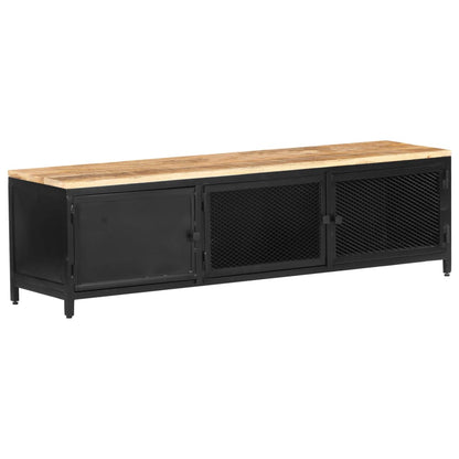 TV-Möbel Trä TV-Bänk 130x30x37 cm massivt grovt mangoträ