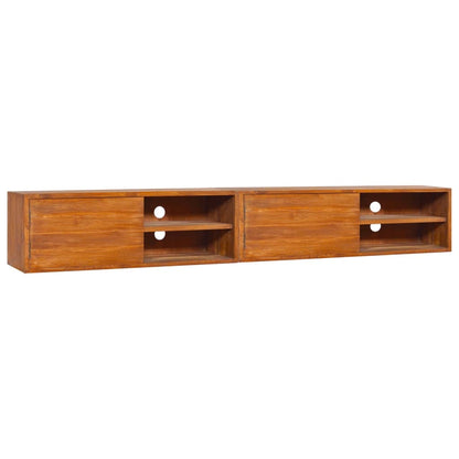 TV-Möbel Trä Väggmonterad TV-Bänk 180x30x30 cm massiv teak