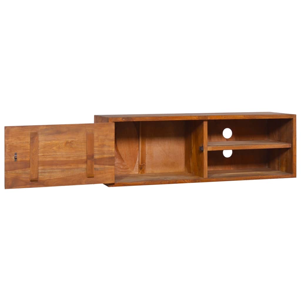 TV-Möbel Trä Väggmonterad TV-Bänk 180x30x30 cm massiv teak