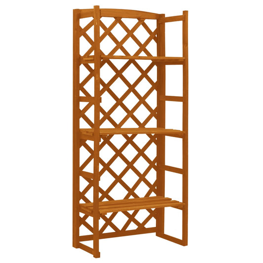Trädgårdsspaljé Odlingslåda Trä orange 60x30x140 cm massivt granträ