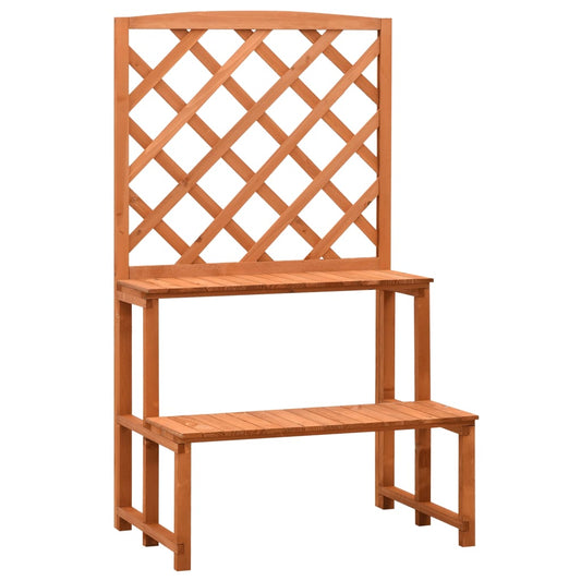 Trädgårdsspaljé Odlingslåda Trä orange 70x42x120 cm massivt granträ
