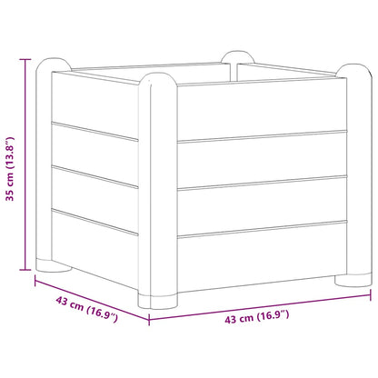 Upphöjd odlingslåda PP vit 43x43x35 cm