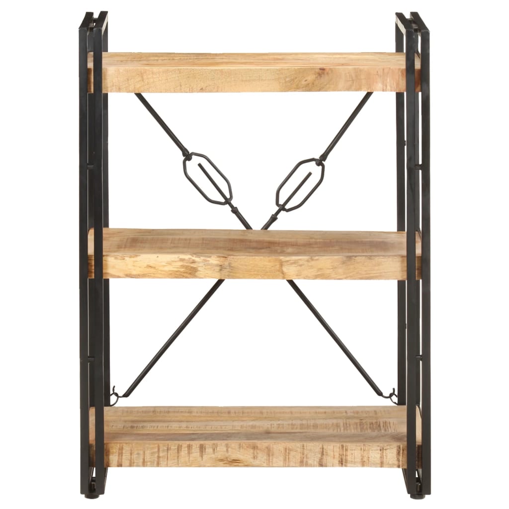 Bokhylla Trä med 3 hyllplan 60x30x80 cm massivt mangoträ