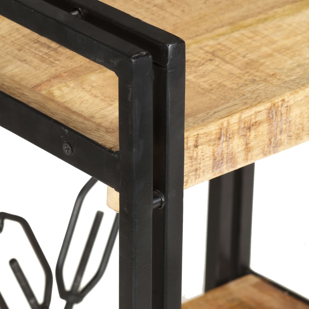 Bokhylla Trä med 3 hyllplan 60x30x80 cm massivt mangoträ