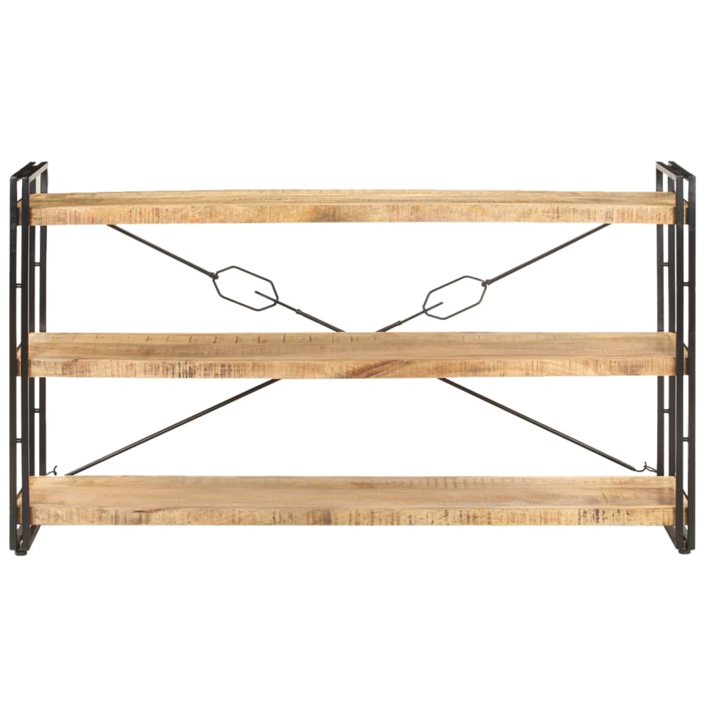 Bokhylla Trä med 3 hyllplan 140x30x80 cm massivt mangoträ