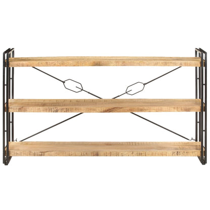 Bokhylla Trä med 3 hyllplan 140x30x80 cm massivt mangoträ