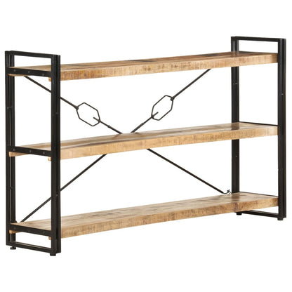 Bokhylla Trä med 3 hyllplan 140x30x80 cm massivt mangoträ