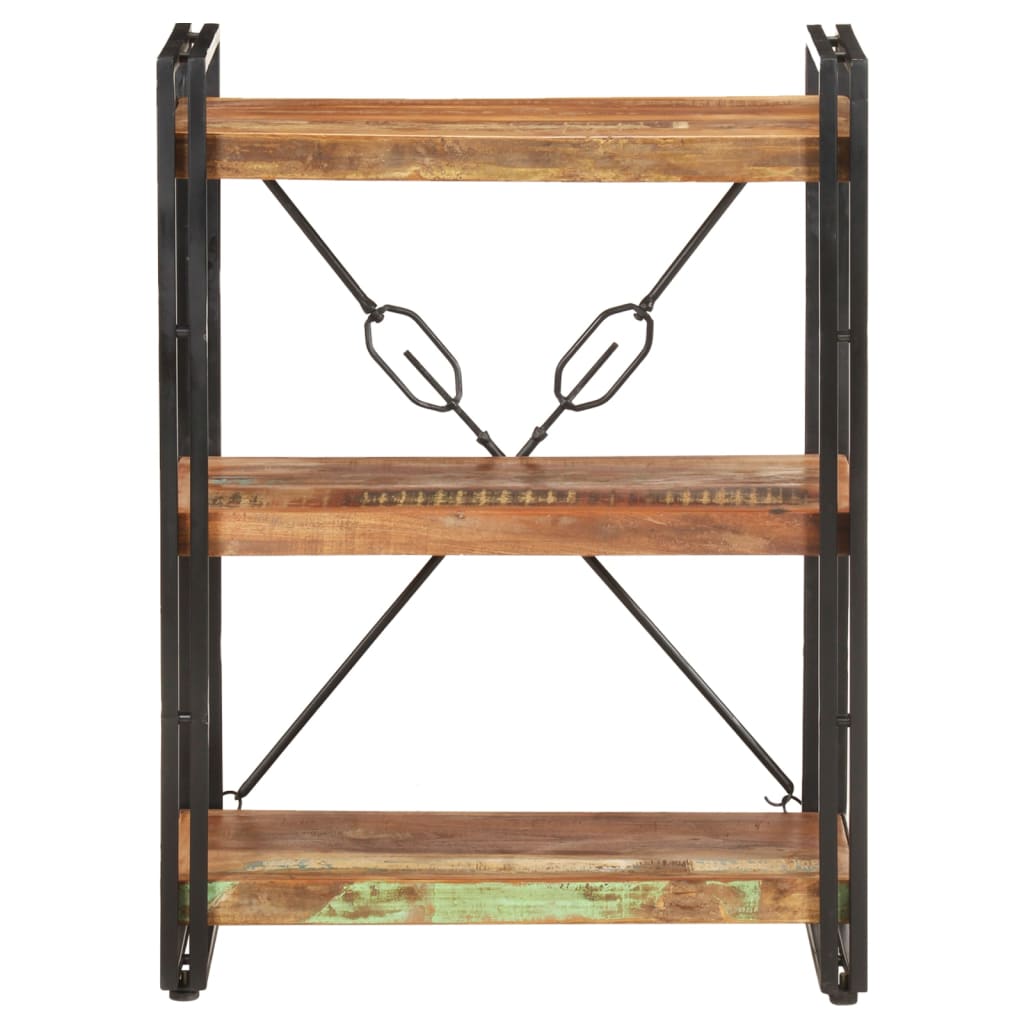 Bokhylla Trä med 3 hyllor 60x30x80 cm massivt återvunnet trä